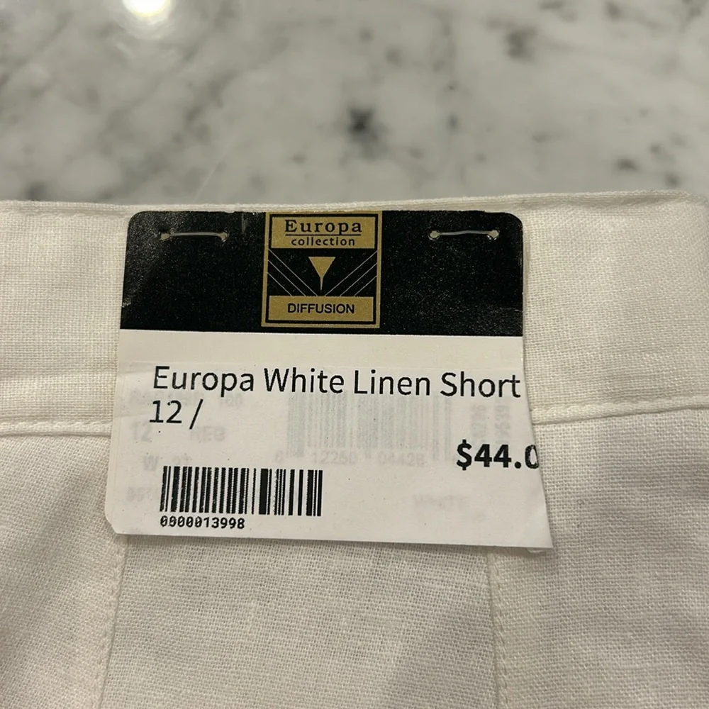 White Linen Bermuda shorts by Europa youth boys size 12. NWT - Picture 5 of 5